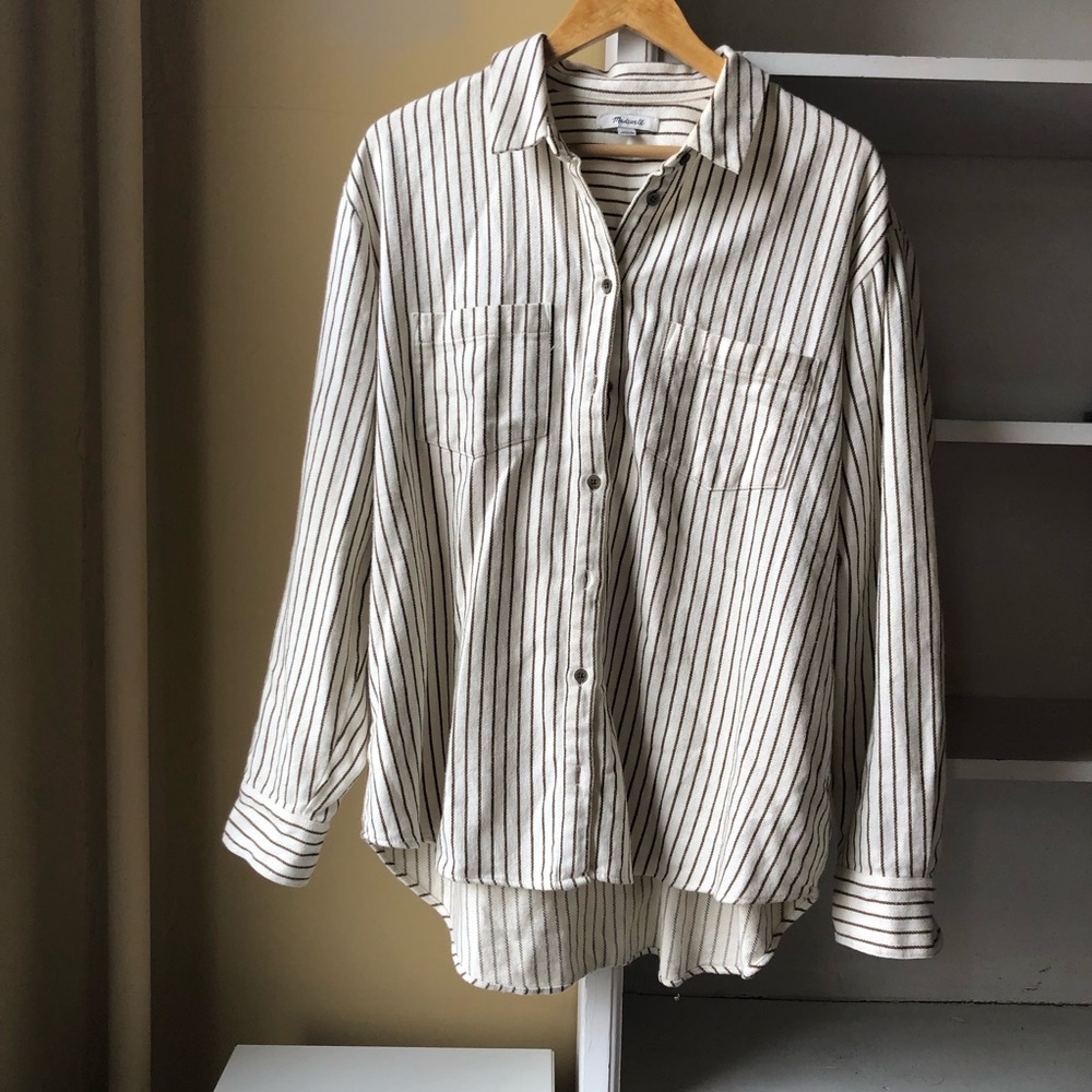 Madewell Flannel Sunday Shirt in Creeland Stripe